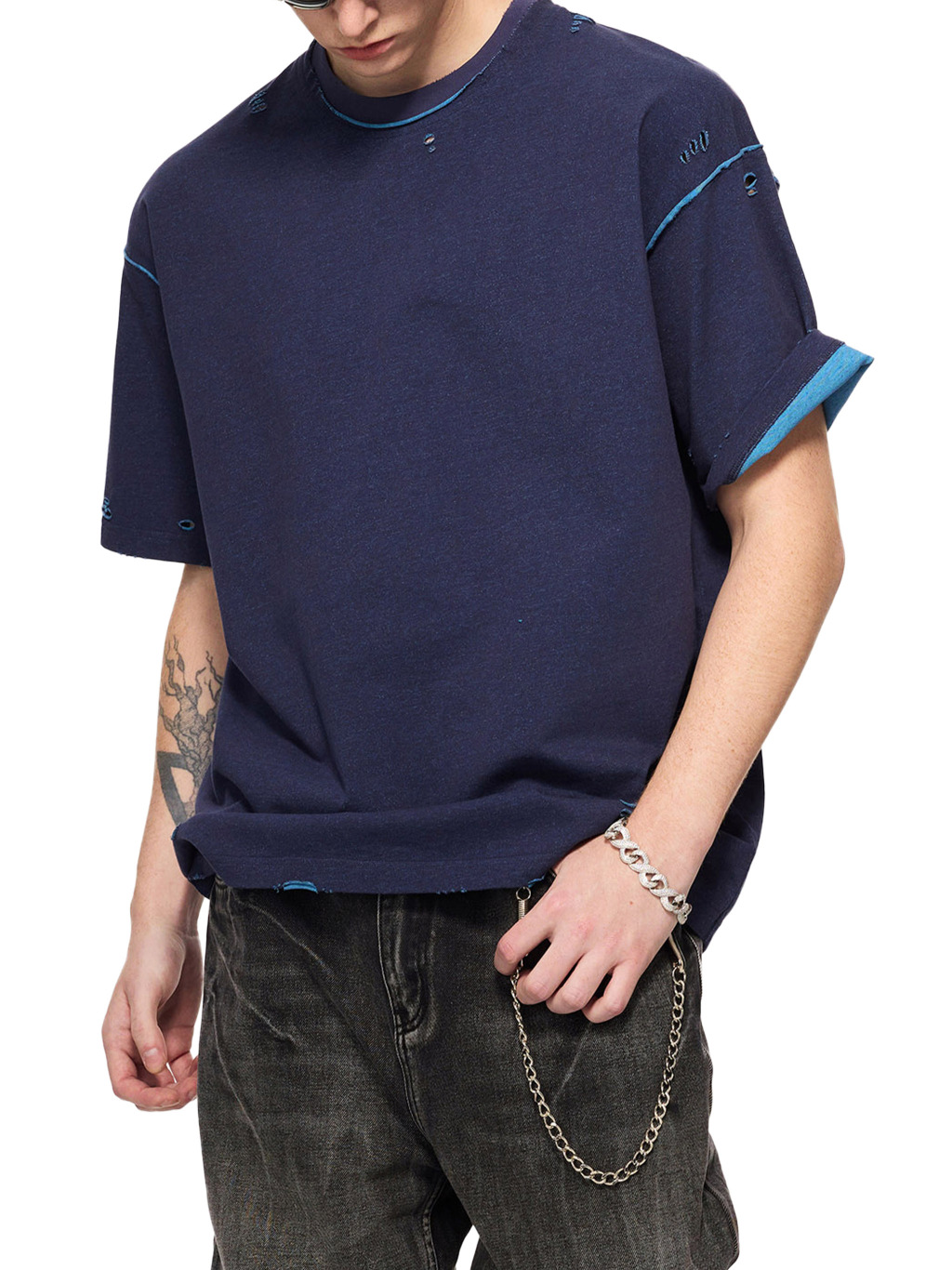Reversible Hand-Frayed T-Shirt – Vintage Streetwear | Tapstitch-9